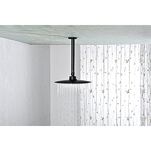 Anpean 8 Inch Shower Arm and Flange Matte Black, Ceiling Mounted Shower Arm for Rain Shower Head | The Storepaperoomates Retail Market - Fast Affordable Shopping