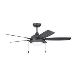 Atticus 52 Inch Ceiling Fan Contemporary Indoor Fixture with Integrated Dimmable LED Lighting | Includes 5 Reversible Gray/Oak Blades, Pull Chain, and Downrod, Graphite