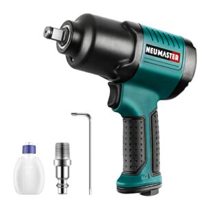 1/2″ Drive Air Impact Wrench, NEU MASTER Heavy-Duty Air Impact Gun with High Torque Output Up to 450 ft-lbs, Lightweight 4.6 lb Design, 3-Speed Up to 7500 RPM Kit