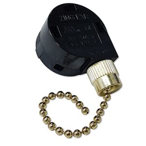 Miayaya Zing Ear ZE-268S2 Pull Chain Switch 3 Speed 4 Wire 3A 250VAC 6A 125VAC Replacement Rotary Control Compatible for Ceiling Fans Antique Wall Lights Cabinet Lamps Repair Kit Plastic Up Shell Base