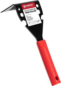 Gresdent Trim Puller Heavy Duty Pry Bar Home Trim Tile Removal Tool Remodeling Wood Floor Baseboard Molding Nail Pulling and Hex Wrench Tool (Red)