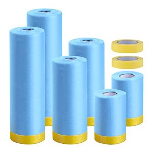 MyLifeUNIT Tape and Drape, 6 Pack Masking Paper with Tape for Automotive Painting