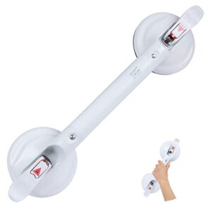 HEINSY Suction Grab Bar, Portable Shower Suction Handle Bar Suction Grip Bar Bathtub Handle with Strong Hold Suction Cup Fitting and Rapid Release for Bathroom(18.5inch, Max Capacity :253lb）