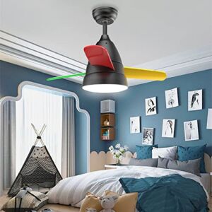 Small Ceiling Fans, Newday 36” Ceiling Fan with Lights and Remote, Modern Ceiling Fans with 3 Reversible Blades, DC Motor, for Kid’s Room or Other Indoor Use
