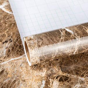 TOTIO Brown Marble Contact Paper Textured Brown Granite Wallpaper Peel Stick Countertop Contact Paper Removable Waterproof Adhesive Thick Matte Marble Look Wall Paper Roll Kitchen Table Vinyl Wrap