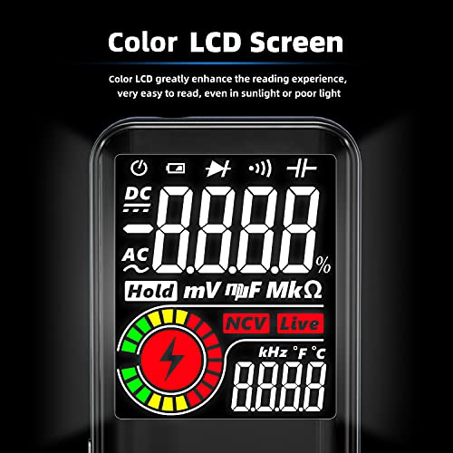 BSIDE Digital Multimeter Color LCD 3 Results Display 9999 Counts Voltmeter Rechargeable with Smart Mode Capacitance Hz Diode Duty Cycle Voltage Tester | The Storepaperoomates Retail Market - Fast Affordable Shopping