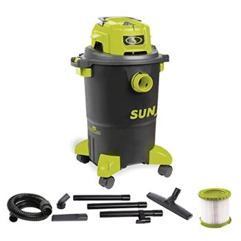 Sun Joe SWD5000 5-Gallon 1200-Watt 7 Peak HP Wet/Dry Shop Vacuum, HEPA Filtration, Wheeled w/Cleaning Attachments, for Home, Workshops, Pet Hair and Auto Use, 5 Gallon, Black/Green | The Storepaperoomates Retail Market - Fast Affordable Shopping