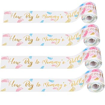 4 Rolls Baby Tape Measure Game Belly Measuring Tape 2 Inch x 148 Feet Baby Shower Measure Tape Tummy Measuring Tape Game Tummy Measuring Tape for Baby Shower Party Favors Measure Tape Game Supplies | The Storepaperoomates Retail Market - Fast Affordable Shopping
