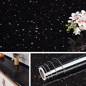 Livelynine Galaxy Black Granite Contact Paper For Countertops Waterproof Granite Countertop Peel and Stick Countertops Kitchen Wallpaper For Counters Cabinet Bar Tops Self Adhesive Film 15.8X78.8 Inch