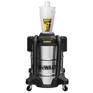 DEWALT Separator with 10 Gal Stainless Steel Tank, 99.5% Efficiency, High-Performance Cycle Powder Filter, Dust Cyclone Collector, DXVCS003, White