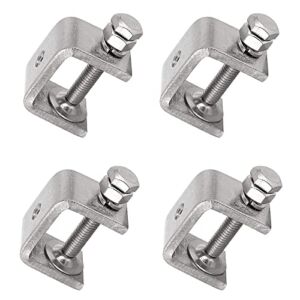 Kyien 4Pieces 304 Stainless Steel C-Clamp Heavy Duty C-clamp Woodworking Welding Building Household Tiger Clamp G-Clamp