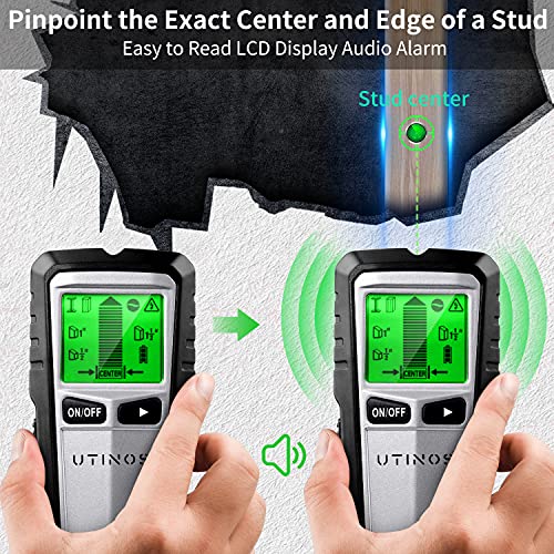 UTINOS Stud Finder Wall Scanner 5 in 1 Multi-function Upgraded Smart Stud Sensor, with AC Wire Warning for Locating Center & Edge of Studs or Metal and AC Wire Detection | The Storepaperoomates Retail Market - Fast Affordable Shopping