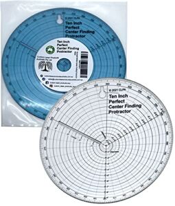 This clearly printed 10 Inch Center Finder &Protractor for woodworking & craft, can be used to find the center of your material, draw a circle on any surface, & measure diameter, radius or angles.