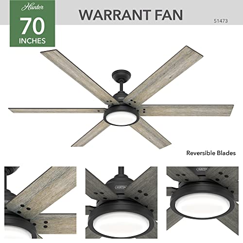 Hunter Fan Company 51473 Warrant Ceiling Fan, 70, Matte Black | The Storepaperoomates Retail Market - Fast Affordable Shopping