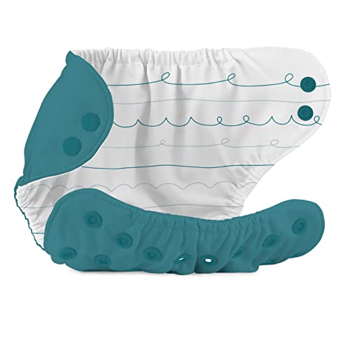 Esembly Cloth Diaper Outer, Waterproof Cloth Diaper Cover, Swim Diaper, Leak-Proof and Breathable Layer Over Prefolds, Flats or Fitteds, Reusable Diaper with Snap Closure, Size 1 (7-17lbs), Lagoon | The Storepaperoomates Retail Market - Fast Affordable Shopping