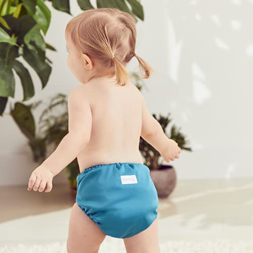 Esembly Cloth Diaper Outer, Waterproof Cloth Diaper Cover, Swim Diaper, Leak-Proof and Breathable Layer Over Prefolds, Flats or Fitteds, Reusable Diaper with Snap Closure, Size 1 (7-17lbs), Lagoon | The Storepaperoomates Retail Market - Fast Affordable Shopping