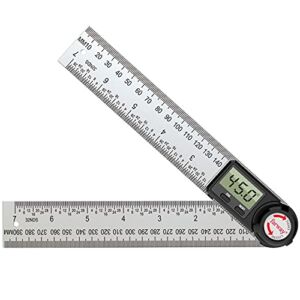 Digital Angle Finder, farway 2 in 1 Digital Protractor, 7Inch / 200mm Stainless Steel Digital Angle Ruler with LCD Display for Woodworking/Carpenter/Construction Tool (Battery Included)
