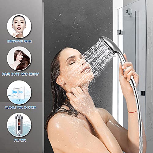 REINVIGU Filtered Shower Head with Filters and Hose 5 Setting Spray Handheld High Pressure Multi-Stages Replacement Filter to Clean and Softener Hard Water | The Storepaperoomates Retail Market - Fast Affordable Shopping