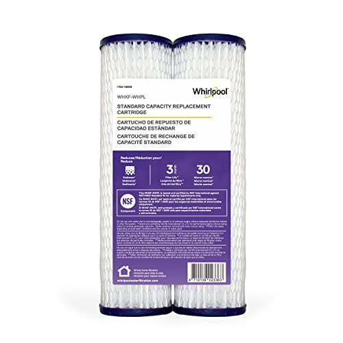Whirlpool Whole House Water Filter, 30 Micron Pleated Cartridge WHKF-WHPL, Standard Capacity Sediment Filtration Reduces Sand, Soil, Silt & Rust, Protects Dishwasher and Laundry Appliances | The Storepaperoomates Retail Market - Fast Affordable Shopping