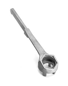 QWORK Drum Wrench, Aluminum Wrench Opener for 10 15 20 30 55 Gallon Barrels, 2″ and 3/4″ Bung Cap