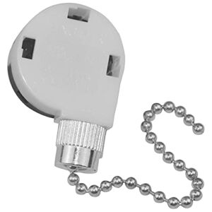 Rhinenet Ceiling Fan Switch 3 Speed 4 Wire Zing Ear ZE-268S2 Fan Pull Chain Cord Appliances Switchs 6A 125VAC 3A 250VAC Replacement Part Tools Control Brass for Ceiling Fan Cabinet Light Lamps (White)