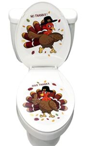 Iconikal 2-Piece Toilet Seat Cling Decoration Set, Thanksgiving Turkey
