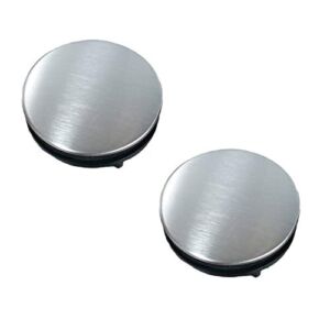 2 Pack Sink Faucet Hole Cover Kitchen Sink Plug Brushed Stainless Steel Hole Cover Soap Dispenser Cover for Dia 0.98 to 1.18 inch(Short)