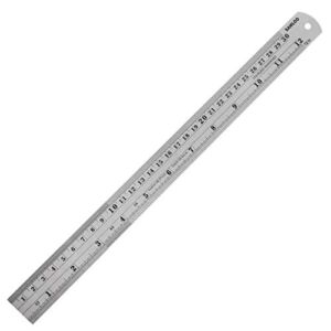 12 inch (30CM) Stainless Steel Ruler Metal Rule with Conversion Table Straight Edge Linear Measurement Ruler Metric Steel Ruler