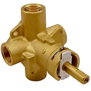 2510 Posi Temp Pressure Balancing Valve, Brass Tub and Shower Valve Kit, 1/2 Inch IPS Connections, with Faucet Cartridge & Retainer Clip