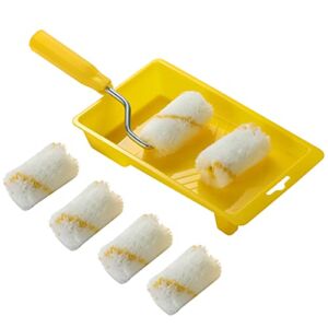 2-inch Paint Roller- Mini Plastic Paint Tray Set, Mini Roller Frame, Microfiber Roller Covers, Touch Up Trim Kit with Tray