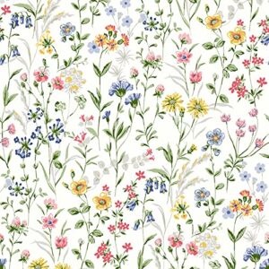 NextWall Farm Floral Peel and Stick Wallpaper (Multicolored)