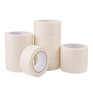 LICHAMP Wide Masking Tape 2 inches, 10 Pack General Purpose Masking Tape Bulk Multipack for Basic Use, 1.95 inches x 55 Yards x 10 Rolls (550 Total Yards)