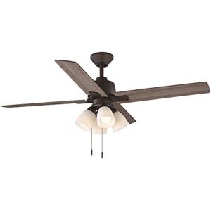 Hampton Bay 37255 54 in. Malone LED Ceiling Fan with Light, Bronze