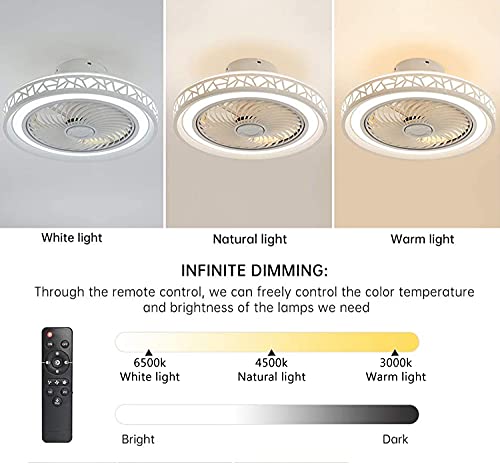 Ceiling Fan with Lights Remote Control, 20″ Modern Low Profile Ceiling Fan with 3 Color Changing, 72W Enclosed Ceiling Fan Led Fan Lights with Smart Timing for Bedroom, Living Room | The Storepaperoomates Retail Market - Fast Affordable Shopping