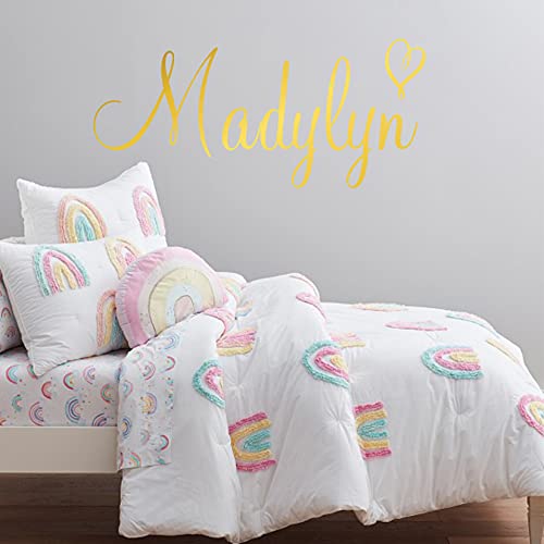 Custom Name & Heart Wall Decal- Baby Boy Girl Unisex – Nursery Decal for Home Bedroom Children – Wall Sticker (397)) (14″ Wide x 5″ high) | The Storepaperoomates Retail Market - Fast Affordable Shopping