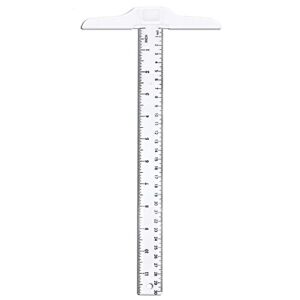 1 Piece T-Square Ruler T Square Ruler Plastic T-Ruler Double Side Measuring T-Ruler for Art Framing and Drafting(12 Inch/ 30 cm, Transparent)