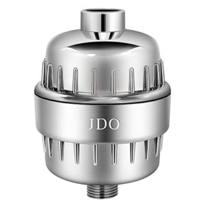 JDO 18 Stages Shower Filter, High Output Shower Head Filter Hard Water Filtration System Water Softener Remove Chlorine Fluoride Heavy Metals Sediments Impurities (Chrome)