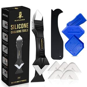 3 in 1 Silicone Caulking Tool Kit by Black & Gold, Grout Removal Tool with Stainless Steel Head – Perfect for Kitchen, Bathroom, Window & Frames Sealant Seals