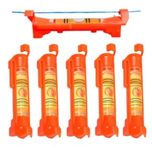 5Pcs Hanging Line Level String levels Tools Used for Layout Brick Working, Site lining, Flooring Decking, Ground, Shed Base, Backyard, Fence, Pier Drainage Slopes Etc. (Red, Set B)
