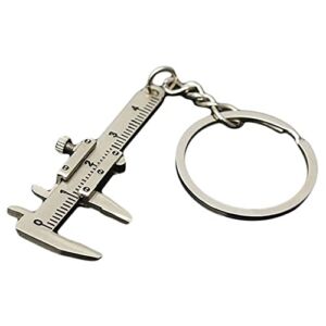 ZHUIGUANG Mini Vernier Calipers Pendant Keychain Portable Measuring Gauges Tools Key Ring,Silver