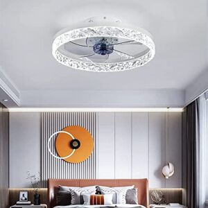 CYDSD Ceiling Fan with Lights, Remote Control Dimmable, Color Temperature/Speed/Timing Adjustment, Household Indoor Fan Chandelier for Home (Color – White)