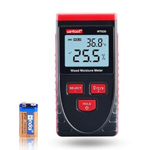 Wintact Pinless Digital Wood Moisture Meter, Measure Range 0.5~79.50% Handheld LCD Wood Moisture Tester Non-Damaging Gauge Detects up to 3/4 Inch (50mm) for Firewood House Furniture Floors