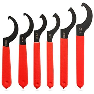 6 Pieces Coilover Wrench Adjustable Shock Spanner Wrench Set Spanner Hook Wrenches Tools Coilover Wrench Steel Spanner for Suspension System and Shock Adjustments
