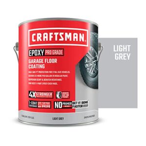 Garage Floor Paint And Coating, Interior and Exterior Concrete and Cement Paint, Satin Finish, 1 Gallon, 4L (Light Gray)