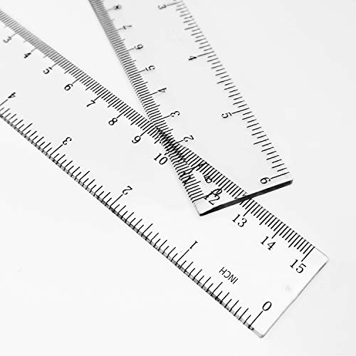 6 Pack 6 Inch Ruler Plastic Ruler Straight Ruler Plastic Measuring Tool Transparent Ruler Small Ruler with Inches and Metric Measuring for Student School Office (Clear, 15cm) | The Storepaperoomates Retail Market - Fast Affordable Shopping