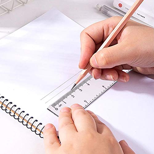 6 Pack 6 Inch Ruler Plastic Ruler Straight Ruler Plastic Measuring Tool Transparent Ruler Small Ruler with Inches and Metric Measuring for Student School Office (Clear, 15cm) | The Storepaperoomates Retail Market - Fast Affordable Shopping