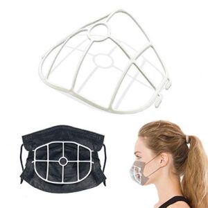 3D Face Mask Bracket, upgrade hook design, inner support frame, more space for comfortable breathing, made of food-grade plastic, 5 Pack.