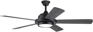 Hearth Brands 52 inch Indoor Ceiling Fan with Frosted Glass Light – Black, 110118001