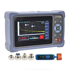 OTDR Fiber Tester 1310/1550nm 26/24dB with 4.3-inch Touch Screen, 11-in-1 OTDR SM with VFL OPM OLS Event Map RJ45, FC/UPC SC ST LC Connectors Included