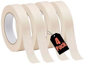 1InTheOffice Masking Tape 1 Inch, 0.94″ x 60 yds, White Masking Tape, Commercial Grade All Purpose Masking Tape 4/Pack